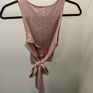 PacSun Pink Ribbed Tie-Back Tank Top